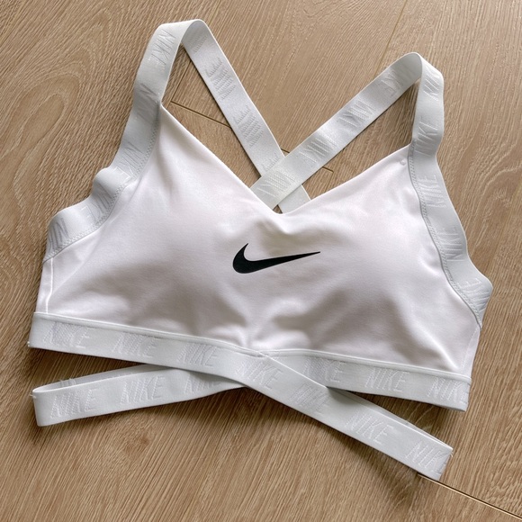 Nike Other - Nike Indy Logo Sports Bra - Women’s Medium - White/Silver